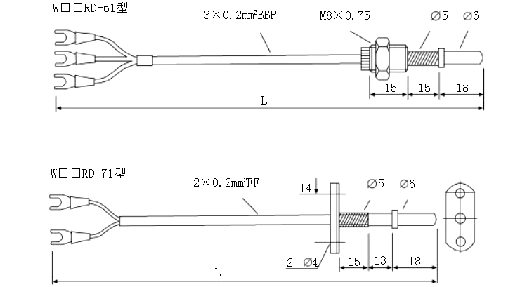 電機(jī)軸承用熱電偶（阻）產(chǎn)品結(jié)構(gòu)