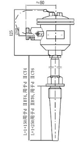 M33×2固定螺紋錐形保護(hù)管熱電偶型號(hào)規(guī)格