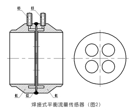 焊接式平衡流量計傳感器示意圖